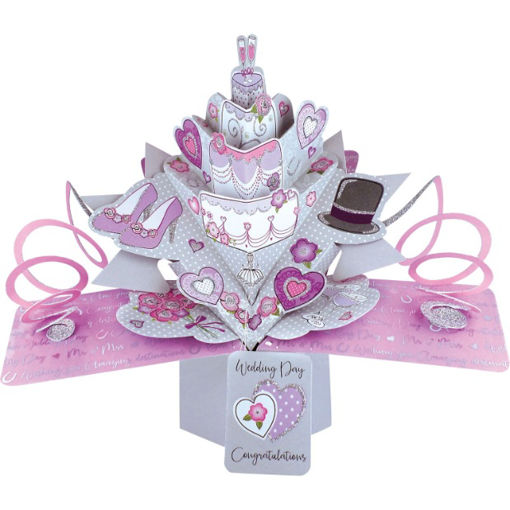 Picture of WEDDING DAY CONGRATULATIONS POP UP 3D CARD